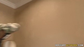 Stella Cox suce des bites noires et se fait gicler sur le visage