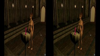 Vr porno animación 3d Desde el vidrio que mira