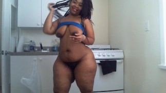 Rauchen Große Schwarze Nippel Ebenholz Phat BBW Küchenspiel - Cami Cremes