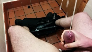 HUGE Messy Cumshot In Public Toilet - SlugsOfCumGuy