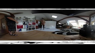 Nice victoria pure 3D VR 360 nos bastidores da sessão de fotos antes do masturb