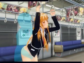 [CM3D2] - Sword Art Online Hentai, Asuna Yuuki Fodida no Trem