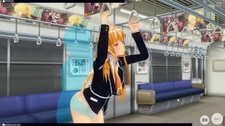 [CM3D2] - Sword Art Online Hentai, Asuna Yuuki fodida no trem
