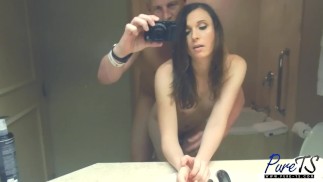 sexy TS Mackenzie Rae gets fucked in the bathroom before doing her scene