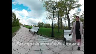 Openbare upskirt VR-video door Jeny Smith