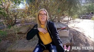 Real Teens - nerdy teen with glasses fucked pov style