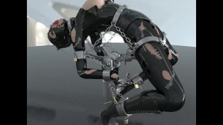 Traje de látex catwoman con apretado metal bondage [3DViewer Promo]