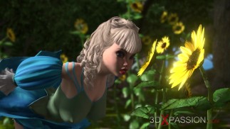Beautiful jovens fadas fodidas por um touro de homem lascivo na floresta de fadas