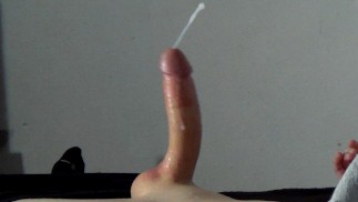 Grote Lubed lul Cums twee keer - enorme geruïneerde cumshot en rommelig Fleshlight orgasme
