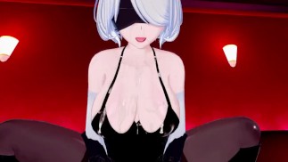 Um 2B normalmente dócil anseia pelo seu pau POV