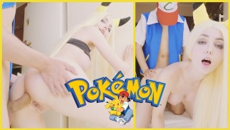 Pokemon. Ash folla a Pikachu en dulce anal y semen dentro