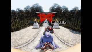 Overwatch - Милосердие и Роковая вдова помогли Глубокая глотка [5K VR хентай]
