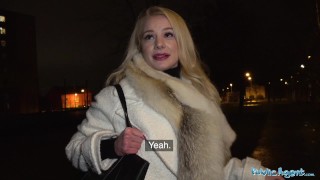 Public Agent Sexy blondes tight shaven pussy filled with cum