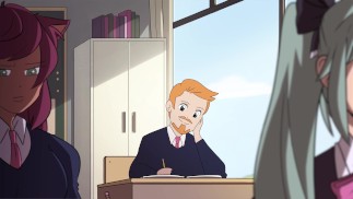 Colegiala hace tareas escolares y eso es todo