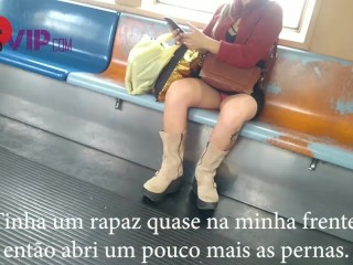 Casada Se Exibindo Dentro do Supermercado Rondão e no Trem Da Cptm