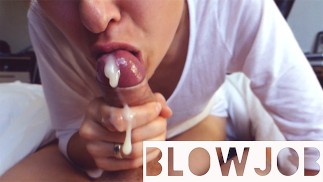 来自 STEP SISTER 青少年的早晨口交，ORAL CREAMPIE 脉动 POV