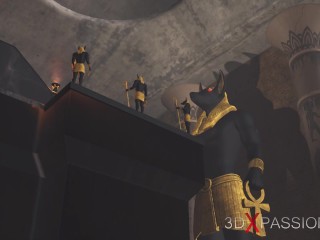 Anubis Rucha Młodego Egipcjanina w Swojej świątyni