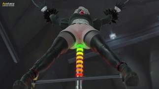 2B fodido na bunda por porra de máquina
