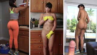 BANGBROS - Splendida cameriera latina pulisce i miei tubi!