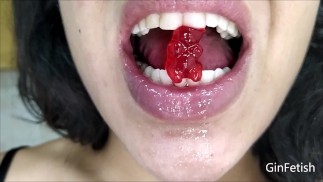 Mouth, tongue and spit fetish