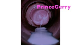 Grande sperma sparato all'interno di Fleshlight - chiacchiere sporche, orgasmo con gemiti ad alta voce