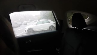 Arriscado público carro Park anal / todos os buracos foda