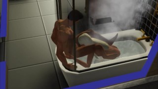 Pompino sotto la doccia! Ha fatto una sorellastra | gioco porno, 3d, sims sesso