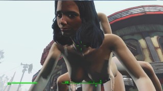 Sesso lesbico direttamente sulla strada per il villaggio | fallout 4 vault