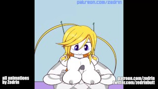 Compilation gif - Filles monstres, filles robot, expansion des seins (animations par Zedrin)