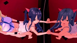 FUTA VÍLA OCAS LUCY X Wendy Marvell (3D HENTAI)