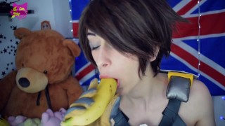 Tracer (Overwatch) Laat je zien hoe je een condoom draagt met haar mond | Veiligheid eerst!