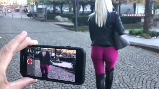 Уличное свидание в леггинсах cameltoe | Трахается и трахается с незнакомцем