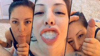 Den Schwanz des besten Freundes meines Ex lutschen und seine große Ladung schlucken - Snapchat Porn