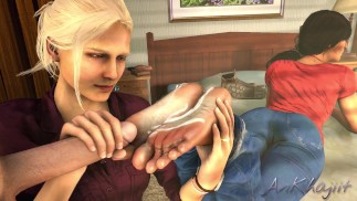 [AnKhajiit] Uncharted - Cumming en los pies de Chloe Frazer