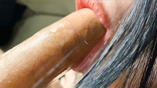 ASMR primer plano vaquera y mamada, el mejor creampie oral palpitante de todos los tiempos - SadAndWet