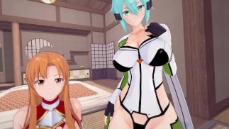 SAO : Futa Sinon & Futa Asuna testent votre force | Femme Preneur de POV