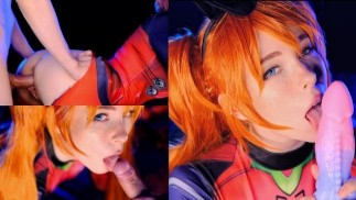 Calda troia Asuka Langley. Pompino sciatto e creampie nella figa - MollyRedWolf