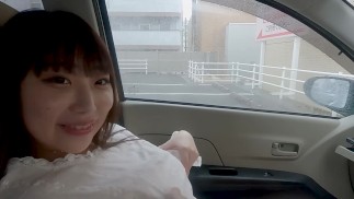 155cm K cup cute girl⑥Cita con un ángel Ropa transparente, sonrisa en el coche mamada, paja, beso.