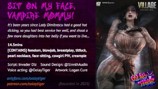 [RESIDENT EVIL] Lady Dimitrescu - Sedni si mi na obličej, upíří mámo! | Erotická audio hra od Oolay-Tiger