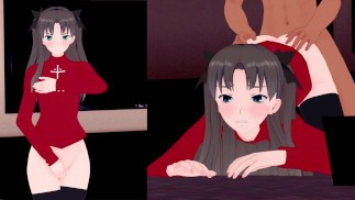 [VR 360 4K] Rin Tosaka Fate/stay night Mostrando la figa