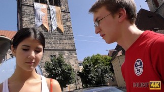 HUNT4K Man is ready to pay for vacations of tender brunette slut