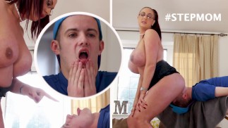 BANGBROS - Британская милфа Эмма Батт получает массаж от своего дерзкого пасынка Сэма Борна