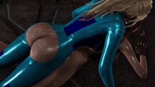 Samus Aran X Lara Croft Tomb Raider FUTA x Fem Anal, BJ