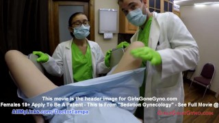 Lainey kommt zu einem Gynäkologietermin mit Doktor Tampa & Krankenschwester Lilith Rose @ GirlsGoneGynoCom