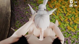 FFXIV Miqo'te Catgirl Futa POV Obciąganie z wytryskiem Wykończenie z DŹWIĘKIEM