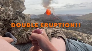 DOPPIA ERUZIONE!! Masturbarsi mentre si guarda un vulcano in Islanda eruttare