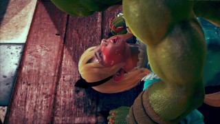 hermosa princesa creampie al gran monstruo - animación hentai 3d
