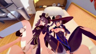 SESSO DI GRUPPO CON HU TOA E MONA - GENSHIN IMPACT PORN