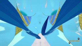 Pokemon Hentai Furry - от первого лица Glaceon сиськи и трахнутые Cinderace