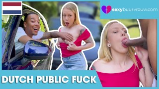 MIĘDZYRASOWA PUBLICZNOŚĆ: Czarny facet pieprzy nastolatkę w swoim samochodzie: CHRYSTAL SINN (Holandia porno) - SEXYBUURVROUW